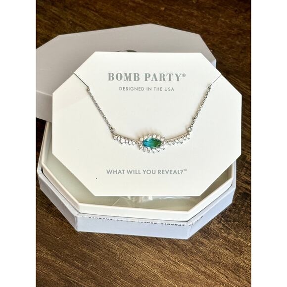 Bomb Party RBP4908 The Sutton Necklace LC Lime Ombre Crystal - Picture 1 of 3